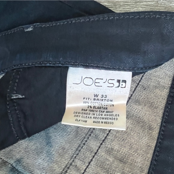 Joe’s Jeans Brixton Denim, Dark Wash with Patent Leather Pocket Detail, Men W33 - Picture 2 of 8